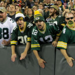 GREEN BAY, WI - NOVEMBER 06: Green Bay Packers fans cheer during the game against the Indianapolis Colts at Lambeau Field on November 6, 2016 in Green Bay, Wisconsin.