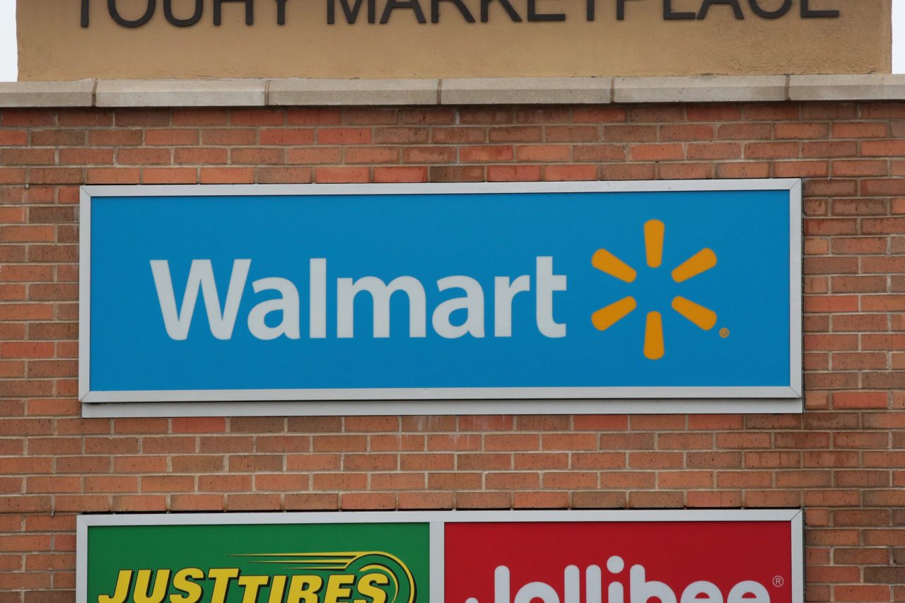 SKOKIE, IL - JANUARY 17: A sign hangs outside of a Walmart store on January 17, 2017 in Skokie, Illinois. Wal-Mart Stores Inc., the nation's largest employer, announced today that it plans to create approximately 10,000 retail jobs this year through the opening of 59 new, expanded and relocated Walmart and Sams Club facilities and e-commerce services.