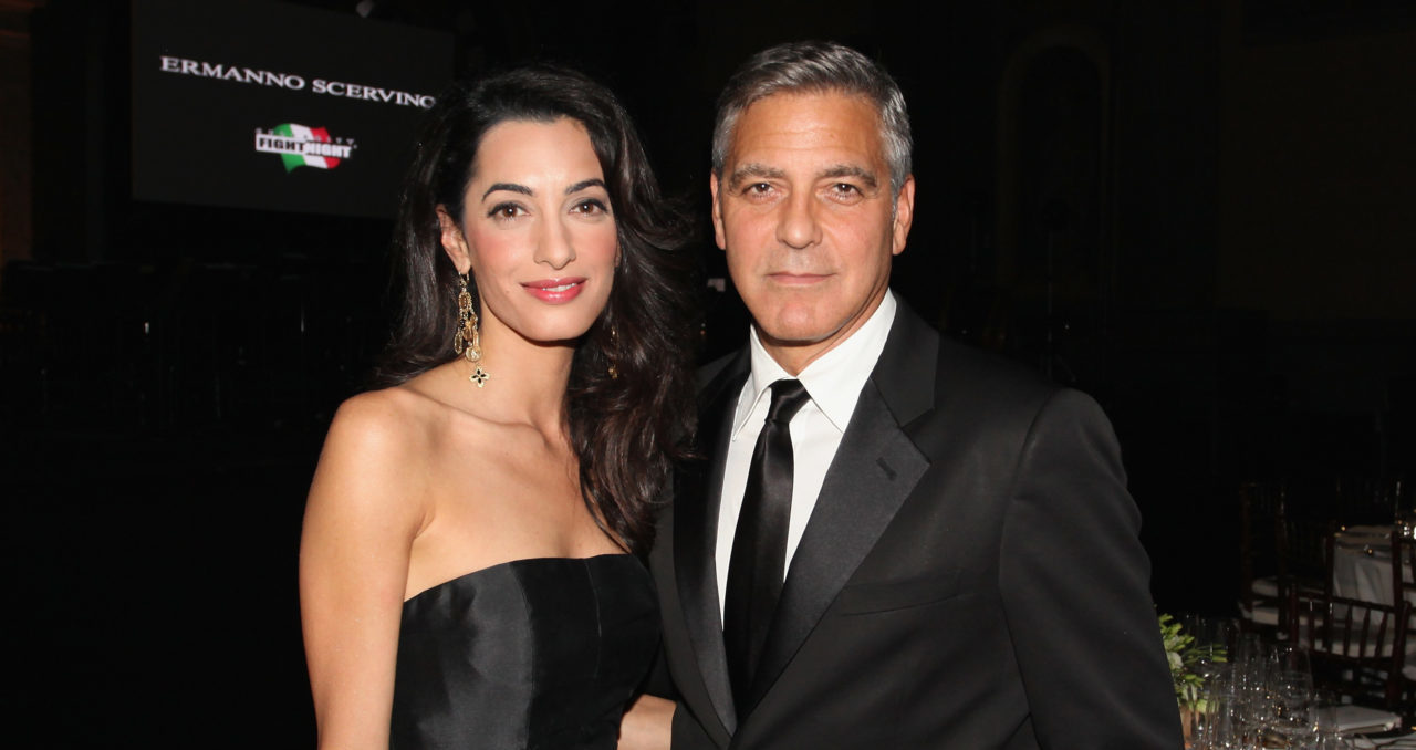 FLORENCE, ITALY - SEPTEMBER 07: Amal Alamuddin and George Clooney attend the Celebrity Fight Night In Italy Benefitting The Andrea Bocelli Foundation and The Muhammad Ali Parkinson Center Gala on September 7, 2014 in Florence, Italy.