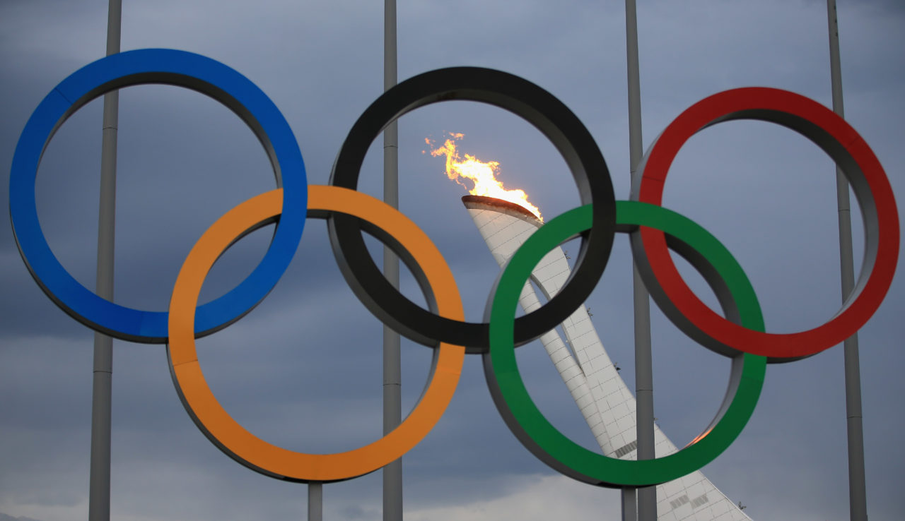SOCHI, RUSSIA - JANUARY 27: The Olympic Cauldron is tested by fire crews at the Sochi 2014 Winter Olympic Park in the Costal Cluster on January 27, 2014 in Sochi, Russia.