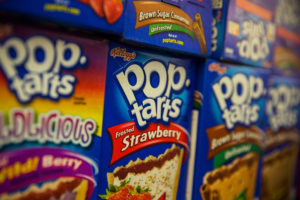 NEW YORK, NY - FEBRUARY 19: Boxes of Pop-Tarts sit for sale at the Metropolitan Citymarket on February 19, 2014 in the East Village neighborhood of New York City. Kellogg, maker of Pop-Tarts, has announced that it will only buy palm oil - a minor ingredient in Pop-Tarts - from companies that don't destroy rainforests where palm trees are grown. Palm oil is used in many processed foods.