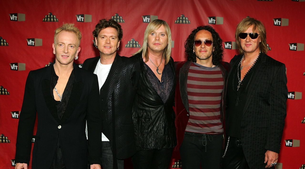 LAS VEGAS - MAY 25: Members of the rock band Def Leppard (L-R) guitarist Phil Collen, drummer Rick Allen, bassist Rick Savage, guitarist Vivian Campbell and singer Joe Elliott, arrive at the VH1 Rock Honors at the Mandalay Bay Events Center on May 25, 2006 in Las Vegas, Nevada.