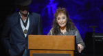 NASHVILLE, TN - OCTOBER 22: Singer-songwriter Loretta Lynn speaks onstage at the Country Music Hall of Fame and Museum Medallion Ceremony to celebrate 2017 hall of fame inductees Alan Jackson, Jerry Reed And Don Schlitz at Country Music Hall of Fame and Museum on October 22, 2017 in Nashville, Tennessee.