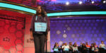 NATIONAL HARBOR, MD - JUNE 1: Samhita Sandhya Kumar of Gold River, California reacts after spelling her word correctly during the final round of 2017 Scripps National Spelling Bee at Gaylord National Resort & Convention Center June 1, 2017 in National Harbor, Maryland. Close to 300 spellers are competing for the top honor in the annual spelling contest. (Photo by Mark Wilson/Getty Images)