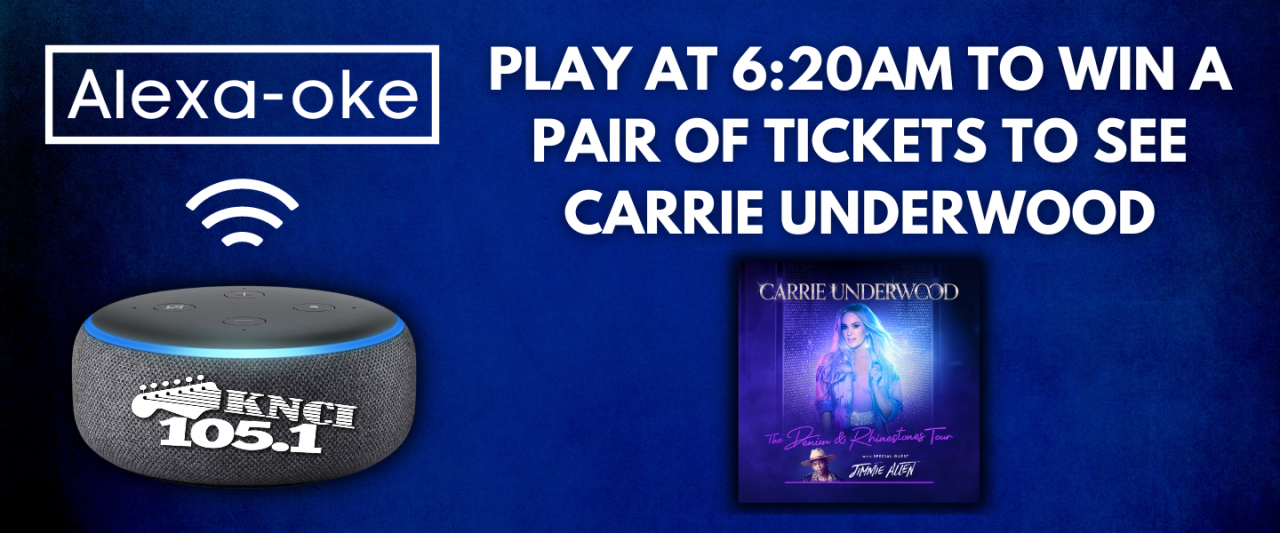 Win Carrie Underwood Tickets by Playing Alexa-oke With Pat, Tom & Cody! -  New Country 