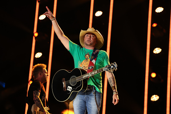 NASHVILLE, TENNESSEE - JUNE 10: Jason Aldean performs on stage during day three of CMA Fest 2023 at...