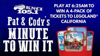 You could win a 4-pack of tickets to LEGOLAND® California by playing Minute To Win It with Pat and...