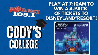 Win 4 pack of tickets to Disneyland® Resort by playing Cody's College at 7:10 AM!...