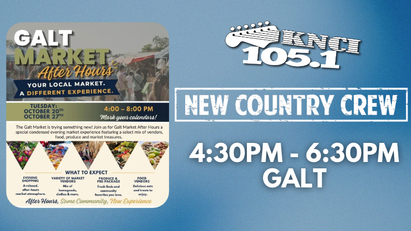 Catch the NEW Country Crew at the Galt Street Market!